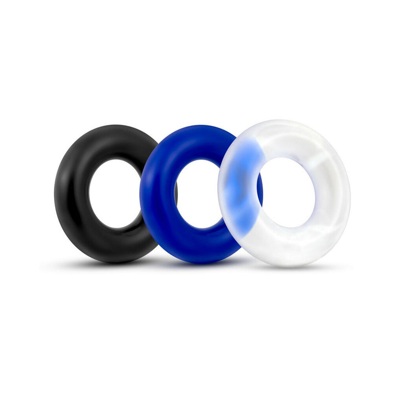 Stay Hard Donut Rings 3-Piece Cockring Set Assorted Colors