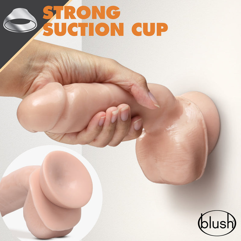 Dr. Skin Glide Realistic 8.5 in. Self-Lubricating Dildo with Balls Beige