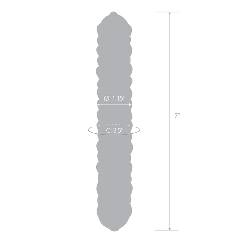 Glas 9 in. Purple Rose Nubby Glass Dildo