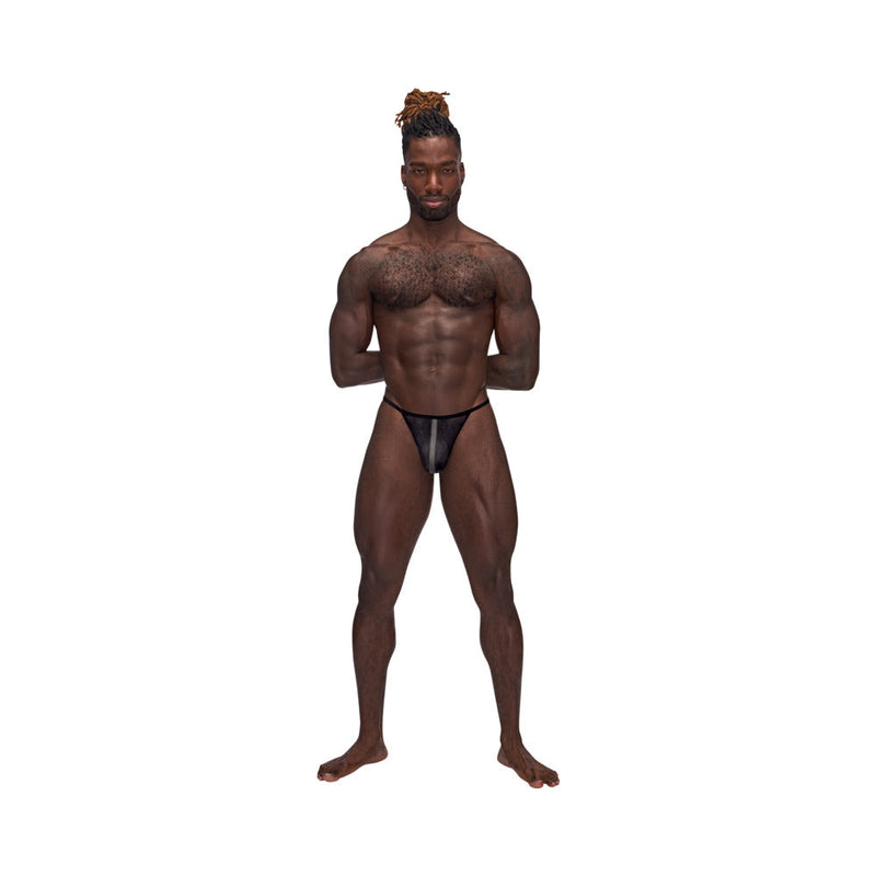 Male Power Landing Strip Micro Thong Black S/M