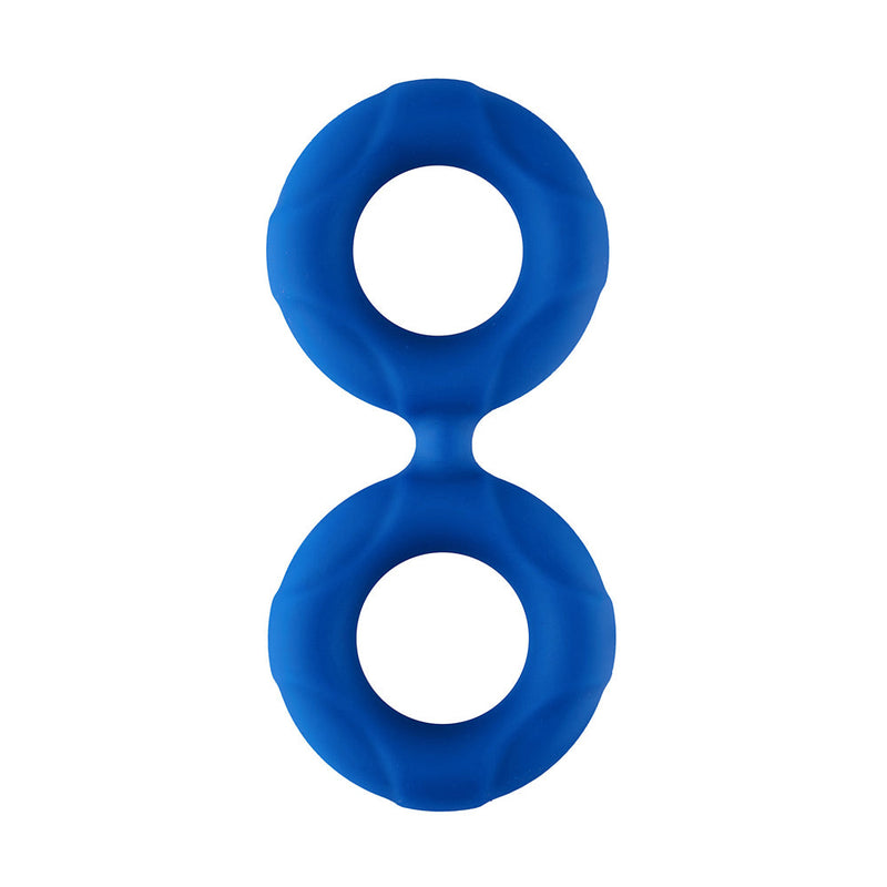Forto F-81 Liquid Silicone Cock & Ball Double Ring Large Blue