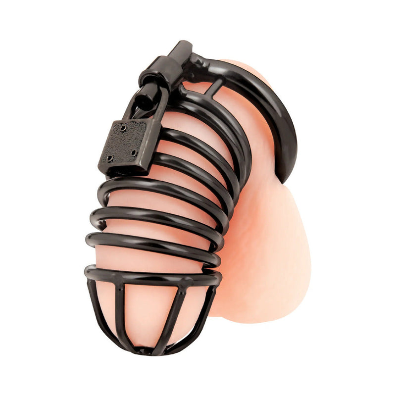 Blue Line Deluxe Chastity Cage Black