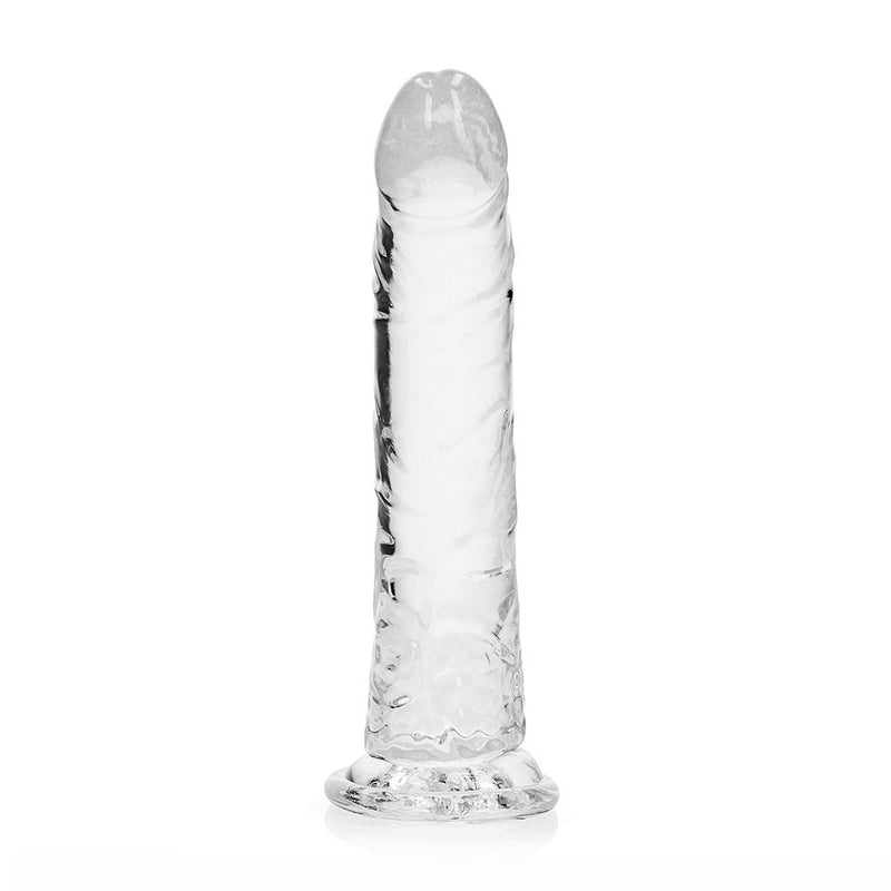RealRock Crystal Clear Slim 9 in. Dildo Clear