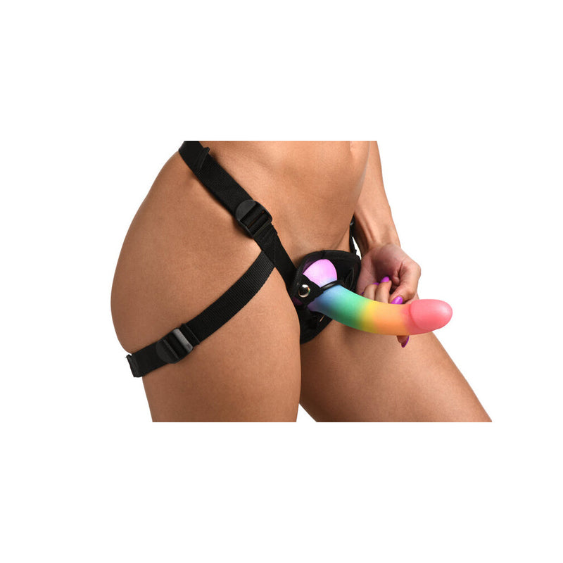 Simply Sweet Swirl 6.5 in. Silicone Dildo Rainbow