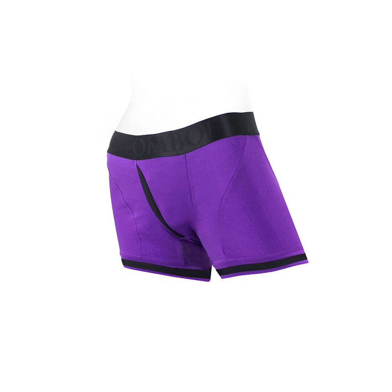 SpareParts Tomboii Nylon Boxer Briefs Harness Purple/Black Size S