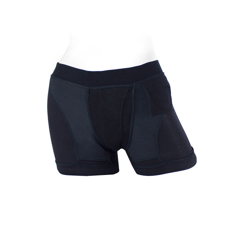 SpareParts Tomboii Rayon Boxer Briefs Harness Black Size XL