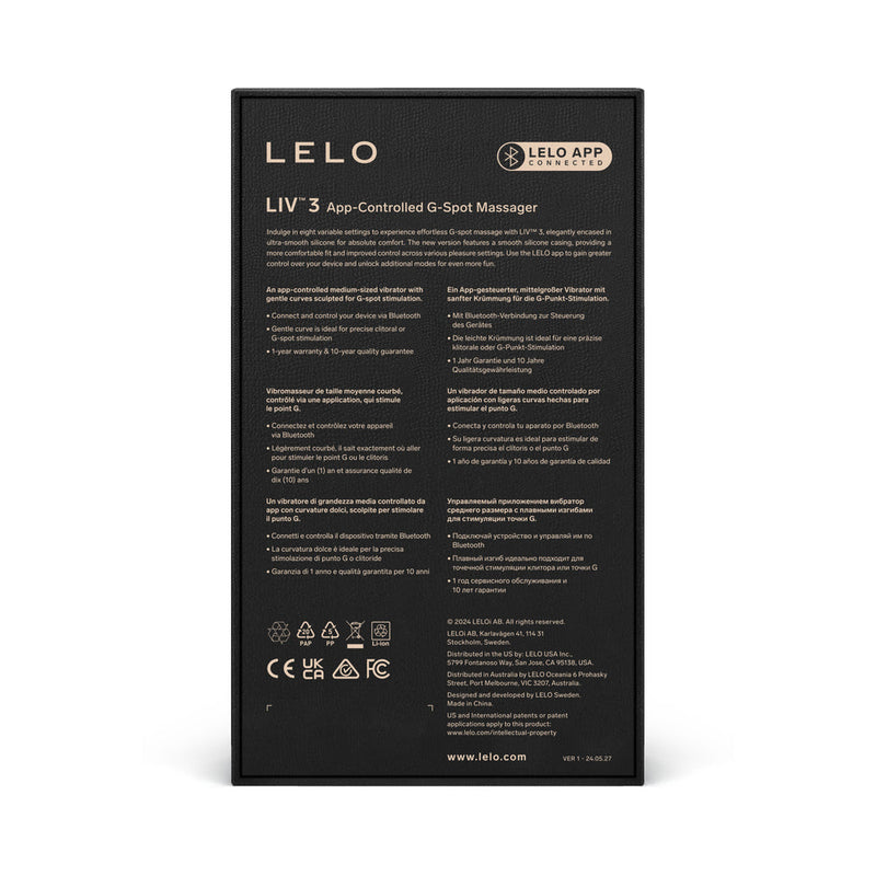 LELO LIV 3 App-Controlled G-Spot Vibrator Deep Rose