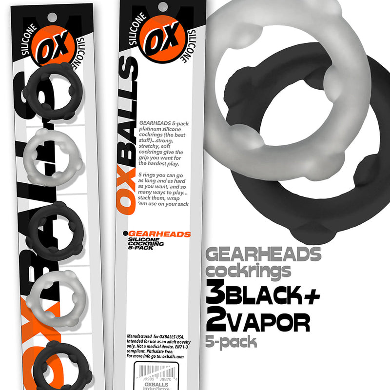 Oxballs Gearheads 5-Pack Spinner Rings Black/Vapor