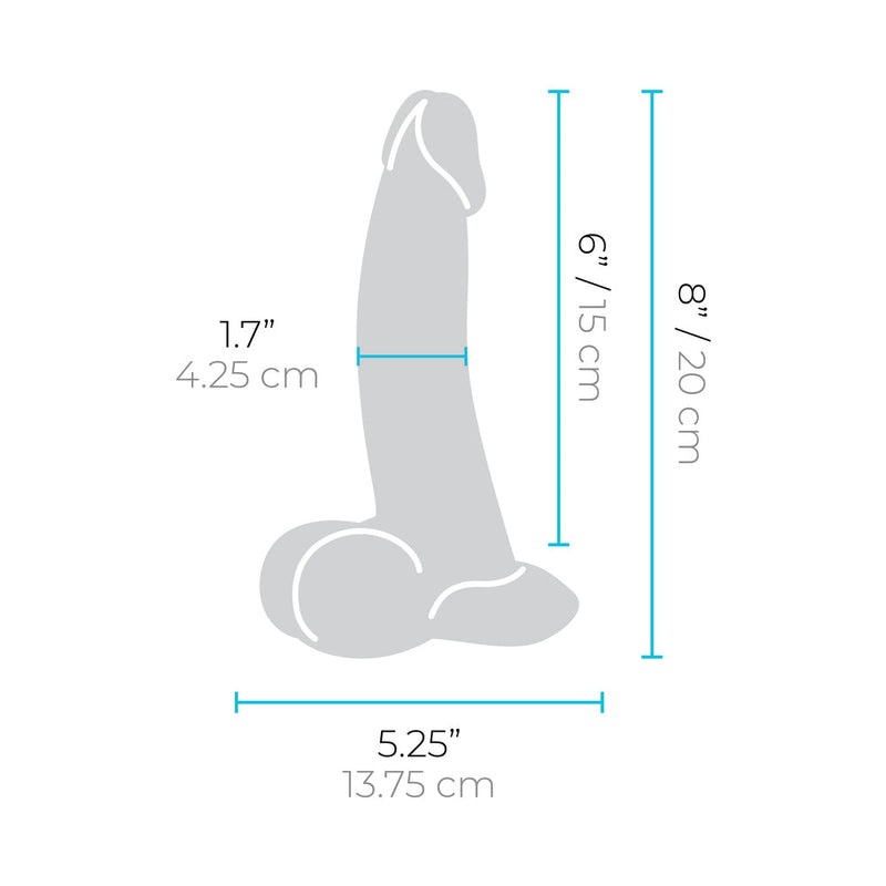 b-Vibe Slipskin Realistic Silicone Dildo 8 in. Curved Cream