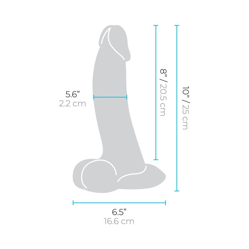 b-Vibe Slipskin Realistic Silicone Dildo 10 in. Curved Brown