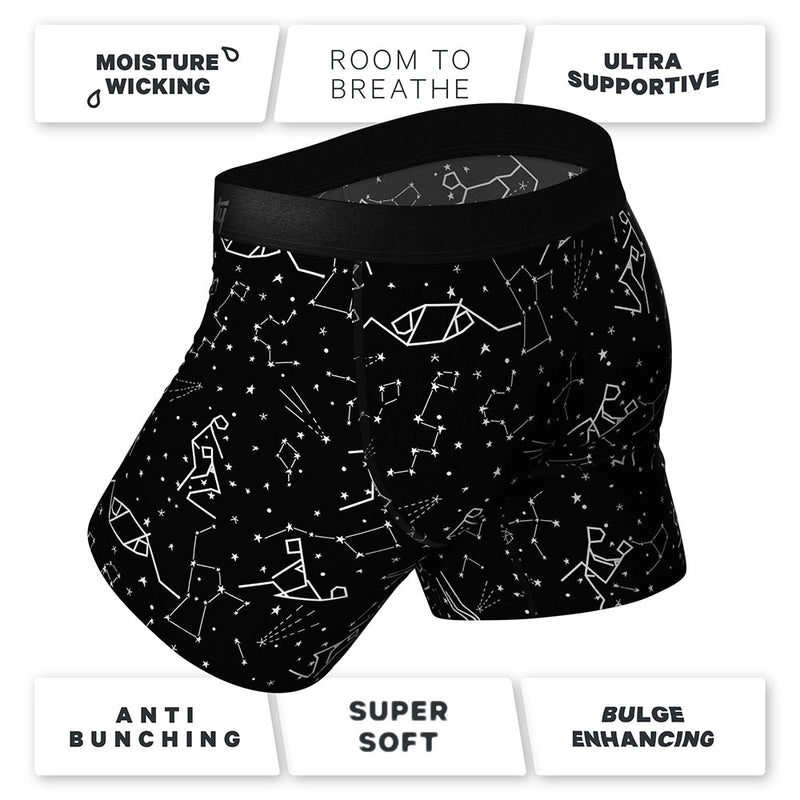 Shinesty The Big Bang Glow-in-the-Dark Constellation Ball Hammock Pouch Underwear with Fly XL