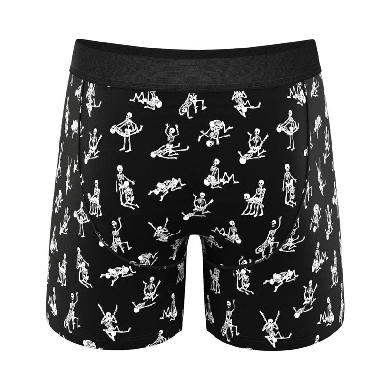 Shinesty The Bare Back Bones Glow-in-the-Dark Skeletons Ball Hammock Pouch Underwear with Fly 5XL
