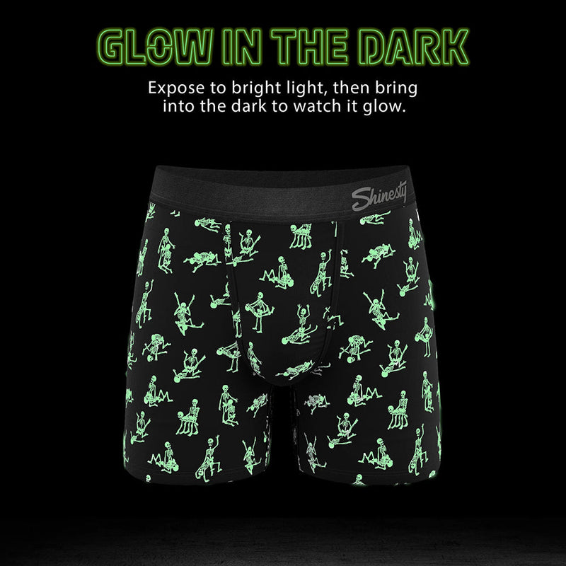 Shinesty The Bare Back Bones Glow-in-the-Dark Skeletons Ball Hammock Pouch Underwear with Fly 5XL
