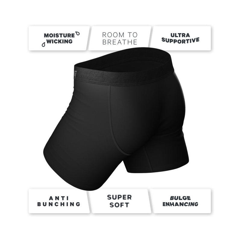 Shinesty The 009 Black Tuxedo Ball Hammock Pouch Underwear with Fly 2XL