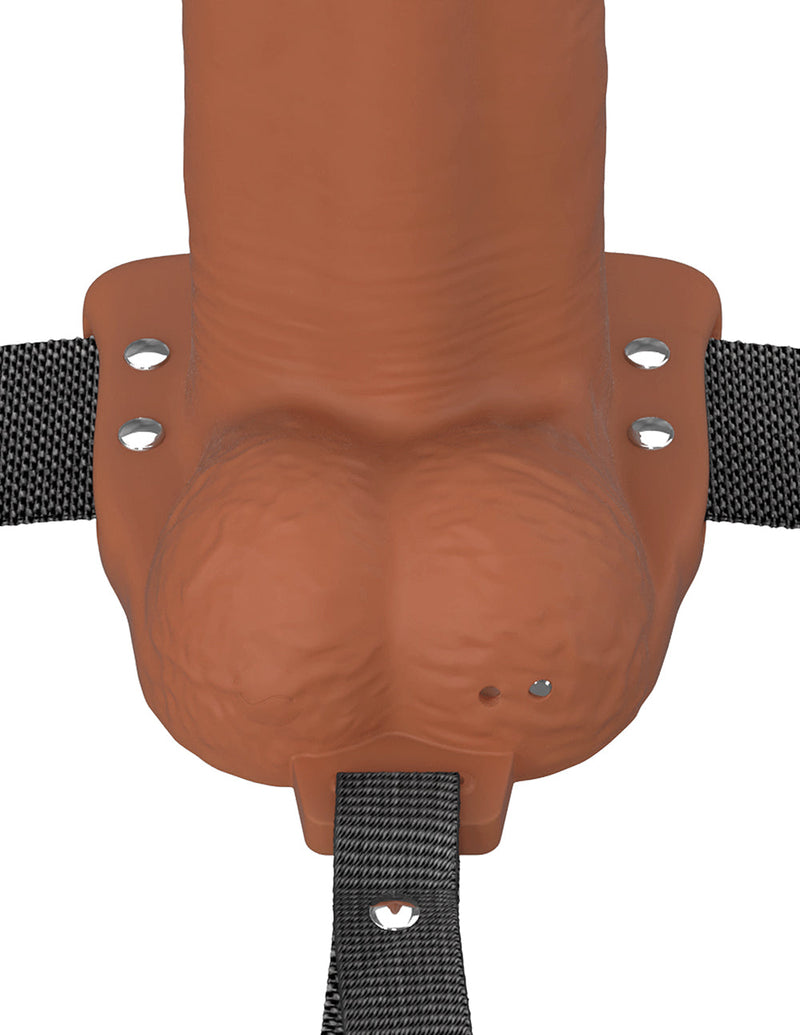 Fantasy X-Tensions Elite Vibrating Hollow Silicone Strap-On 6 in. Brown