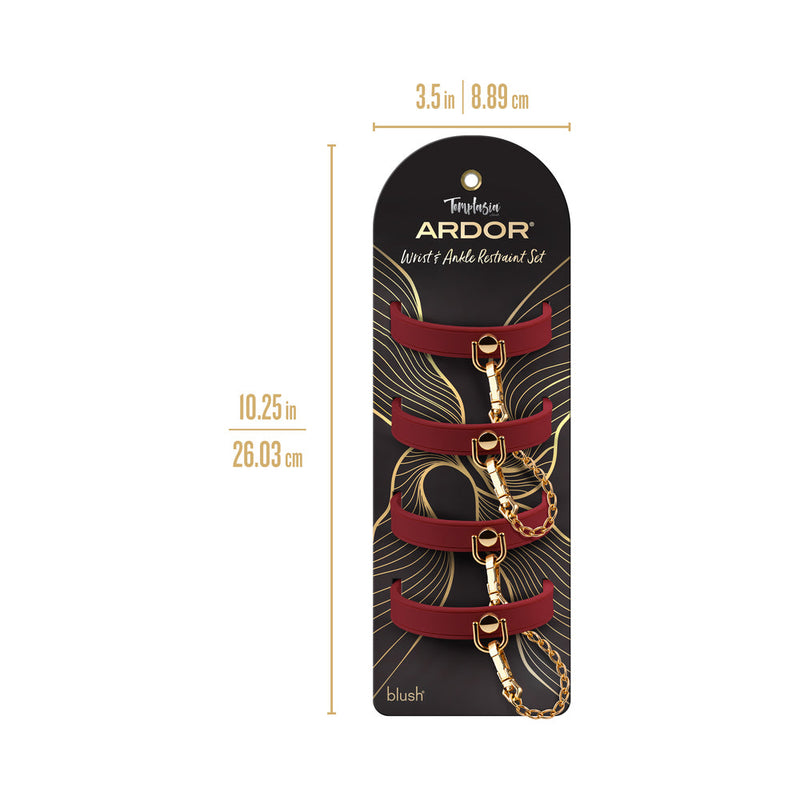 Temptasia Ardor Wrist & Ankle Restraints Red