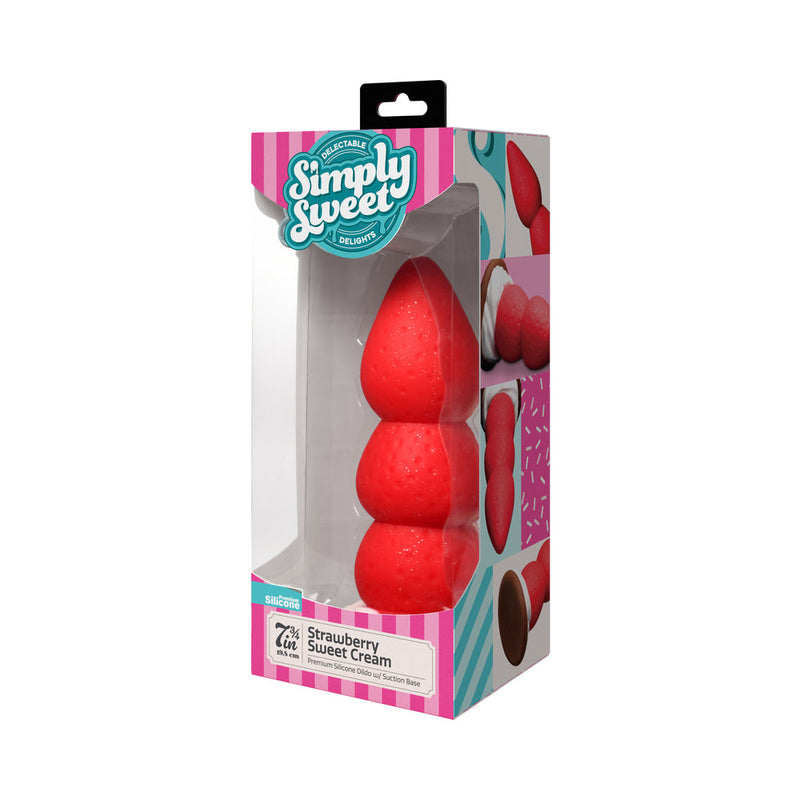 Simply Sweet Strawberry Sweet Cream Premium Silicone Dildo