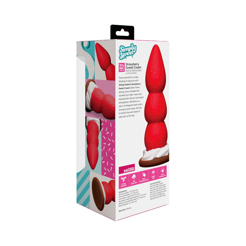 Simply Sweet Strawberry Sweet Cream Premium Silicone Dildo