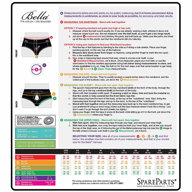 SpareParts Bella Cleavage Booty Short Harness Black Size XL