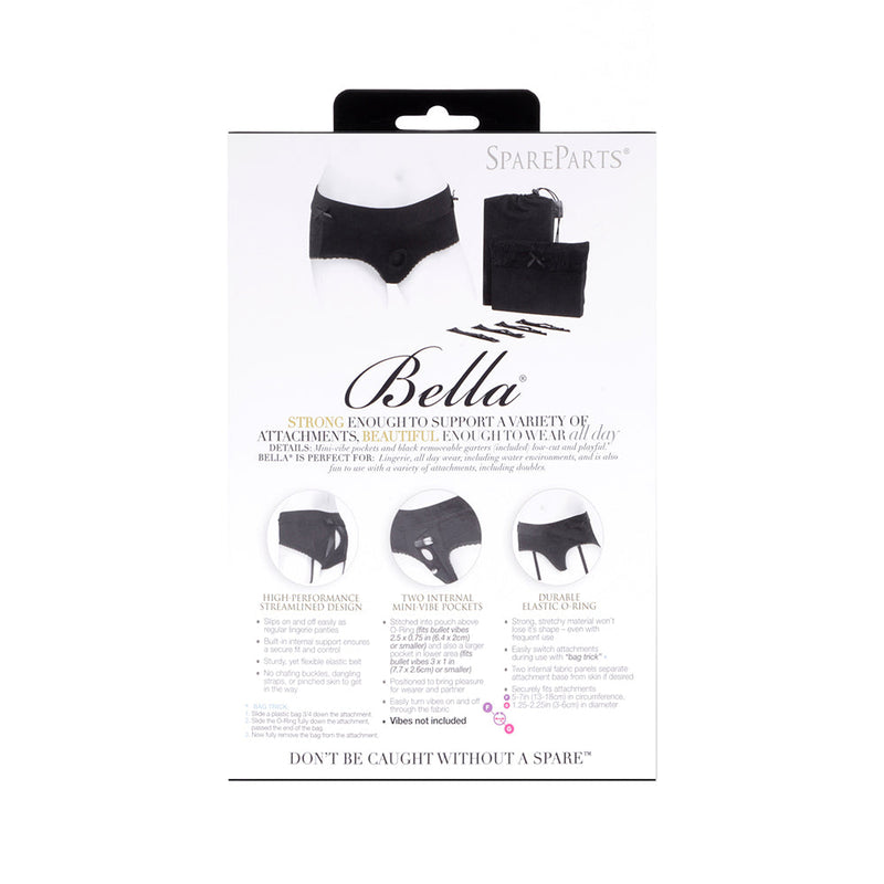 SpareParts Bella Cleavage Booty Short Harness Black Size L